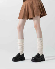 Sweetnana FW Plush Thermal Leg Warmers for Women, Thickened Coral Fleece Fabric, Cozy and Warm Retro Stack Socks, Perfect for Winter Comfort