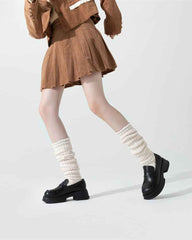 Sweetnana FW Plush Thermal Leg Warmers for Women, Thickened Coral Fleece Fabric, Cozy and Warm Retro Stack Socks, Perfect for Winter Comfort