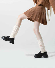 Sweetnana FW Plush Thermal Leg Warmers for Women, Thickened Coral Fleece Fabric, Cozy and Warm Retro Stack Socks, Perfect for Winter Comfort