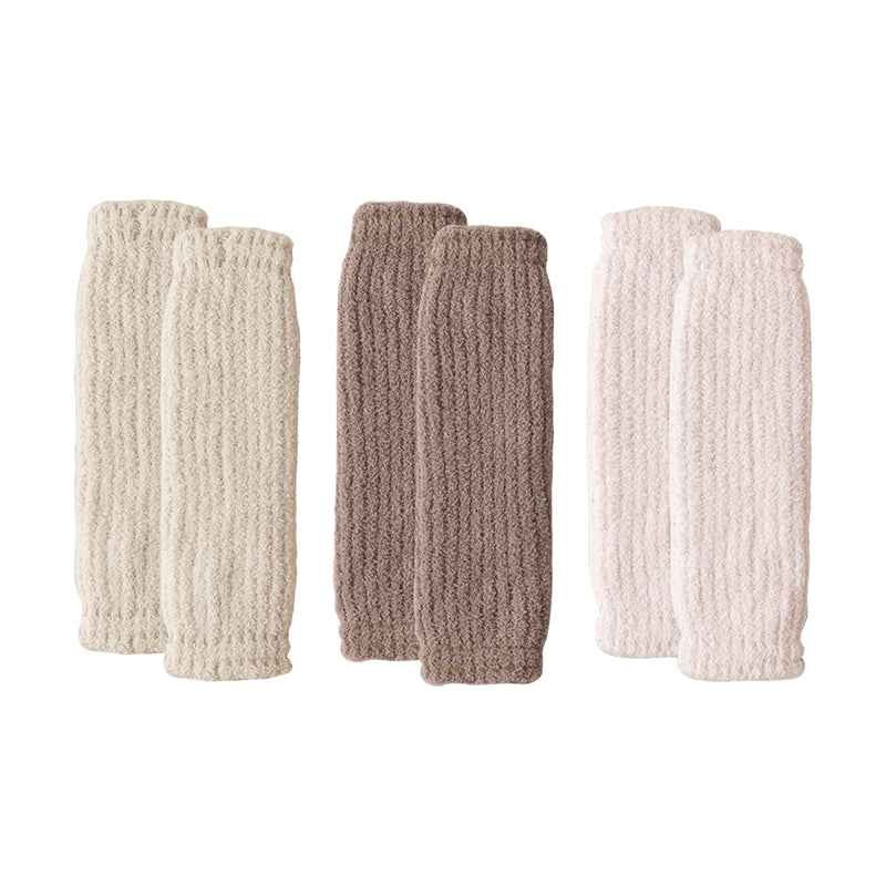 Sweetnana FW Plush Thermal Leg Warmers for Women, Thickened Coral Fleece Fabric, Cozy and Warm Retro Stack Socks, Perfect for Winter Comfort