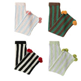 Sweetnana 2024 FW wide stripe series home pants, coral fleece fabric, thickened and warm, Nordic style nine-point pants, cute home pants, also can be worn outside.