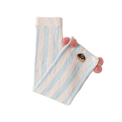 Sweetnana 2024 FW wide stripe series home pants, coral fleece fabric, thickened and warm, Nordic style nine-point pants, cute home pants, also can be worn outside.