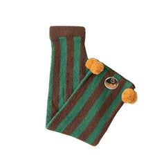 Sweetnana 2024 FW wide stripe series home pants, coral fleece fabric, thickened and warm, Nordic style nine-point pants, cute home pants, also can be worn outside.