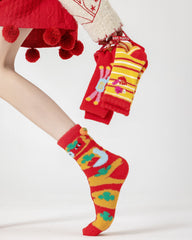 Gift Box Set New Year Good Luck Peanut Socks Combed Cotton Crew