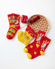 Gift Box Set New Year Good Luck Peanut Socks Combed Cotton Crew