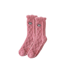 3パック レディース クルー ソックス ふわふわ もこもこ プラッシュ 厚手 暖かい 柔らかい 快適な ソックス