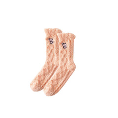 3パック レディース クルー ソックス ふわふわ カラフル 厚手 暖かい 柔らかい 滑り止め ソックス