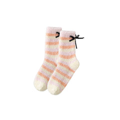 3パック レディース クルー ソックス ふわふわ カラフル 厚手 暖かい 柔らかい 滑り止め ソックス