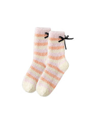 3-Pack Women Crew Socks Fuzzy Colorful Thick Warm Soft Non Slip