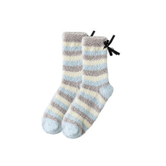 3-팩 여성 크루 양말 보송보송하고 두껍고 따뜻하며 부드럽고 미끄럼 방지 기능이 있는 포근한 양말