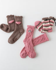 3-Pack Women Crew Socks Fuzzy Fluffy Plush Thick Warm Soft Cozy