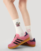 3-Pack Women Crew Socks Cotton Cartoon Characters Seamless Socks