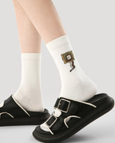 3-Pack Women Crew Socks Cotton Cute Snakelet Pattern Casual Socks