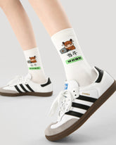 3-Pack Women Crew Socks Cotton Fun Novelty Above Ankle Casual Socks