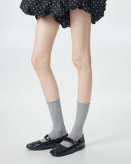 3-팩 여성 크루 양말 모달 얇고 통기성 있는 말림 처리 솔리드 색상 양말