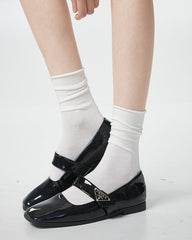 3-팩 여성 크루 양말 모달 얇고 통기성 있는 말림 처리 솔리드 색상 양말