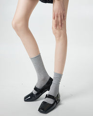 3-팩 여성 크루 양말 모달 얇고 통기성 있는 말림 처리 솔리드 색상 양말