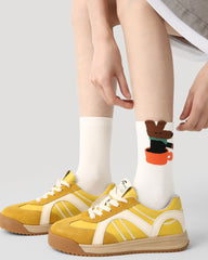 3 Pack Womens Crew Socks Maze Adventure Cute Animal House Pattern