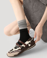 3 Pack Womens Crew Socks Order Academy Ribbed Cat Embroidered