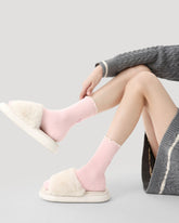 3 Pack Womens Crew Socks Snow Domain Warm Pearl Bow Fuzzy