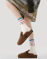 3 Pack Womens Crew Socks Snow Realm Fairy Tale Bow Heart Fuzzy