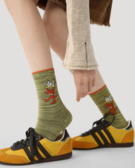 3 Pack Womens Crew Socks Waltz Melody Cute Animal Pattern