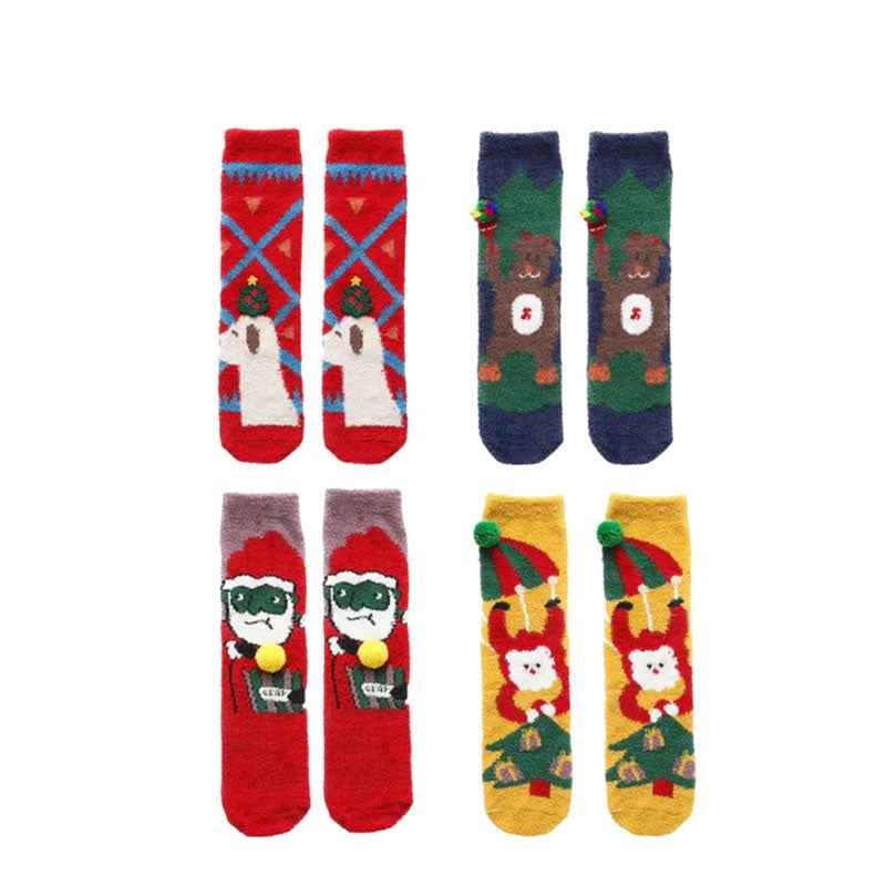 Gift Box Set Women Kids Crew Socks Christmas Cozy Thick Fuzzy Warm Soft Socks