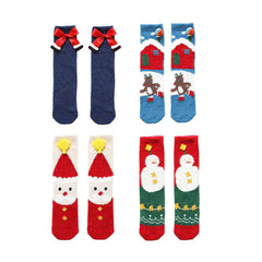 선물 박스 세트 여성 키즈 크루 양말 크리스마스 포근하고 두꺼운 보송보송 따뜻하고 부드러운 양말