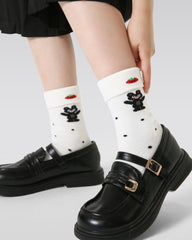 4-Pack Cute Cats Series Kids Crew Socks Girls Cotton Cute Socks