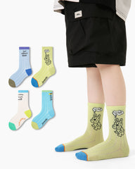 4-Pack Grunt Puppy Series Kids Boys Socks Mesh Cute Cartoon Socks