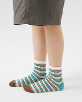 4組合兒童棉質短筒襪子條紋故事透氣條紋休閒