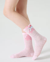 4組合兒童棉質中筒襪子兔子毛球花卉透氣可愛休閒