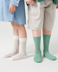 4-Pack Kids Cotton Crew Socks Colorful Mesh Casual