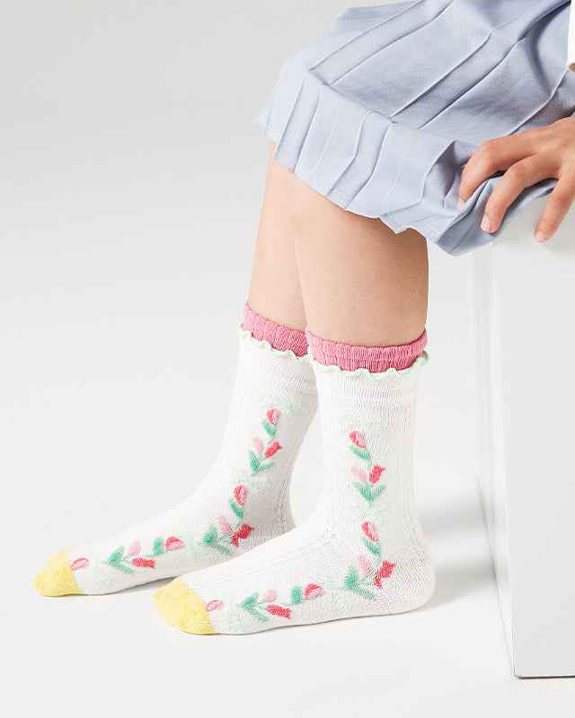 4-Pack Kids Cotton Crew Socks Dream Ballet Ruffle Cute Casual