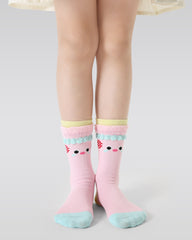 4-Pack Layer Cake Series Kids Socks Girls Cotton Cartoon Crew Socks