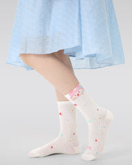 4-Pack Rainbow Bunny Series Kids Socks Thin Mesh Cute Girls Socks