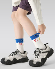 4 Pack Kids Crew Socks Building Block Doll Cute Cartoon Pattern