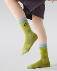 4 Pack Kids Crew Socks Hamburger Dog Cute Animal Pattern