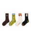 4 Pack Kids Crew Socks Hamburger Dog Cute Animal Pattern - SWEET NANA