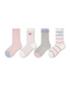 4 Pack Kids Crew Socks Pearl Bunny Pearl Bow Stripe Rabbit Pattern - SWEET NANA