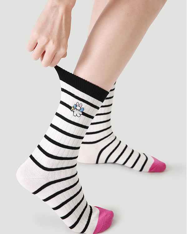 5-Pack Women Cotton Crew Socks Color Magic Series Colorful