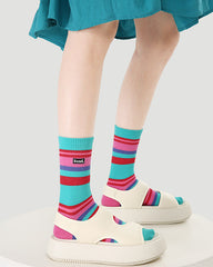 5組合女款棉質中筒襪顏色魔法系列繽紛