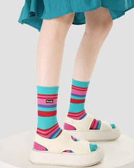 5-Pack Women Cotton Crew Socks Color Magic Series Colorful