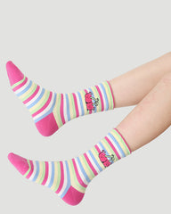 5-Pack Women Cotton Crew Socks Flower Sea Series Colorful Cute