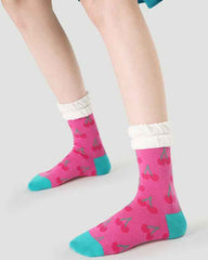 5-Pack Women Cotton Crew Socks Flower Sea Series Colorful Cute