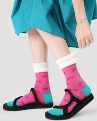 5-Pack Women Cotton Crew Socks Flower Sea Series Colorful Cute