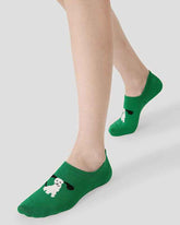 5-Pack Happy Party Series Women No Show Socks Cotton Seamless Non Slip