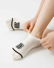 5-Pack Kids Cotton No Show Socks Baseball Cubs Letter Cute Casual