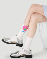 5組合女款棉質中筒襪 花海系列 繽紛可愛