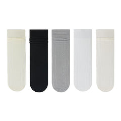 5-Pack Women Crew Socks Modal Ultra Thin Breathable Solid Color Socks